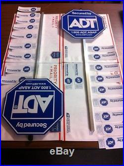 10 ADT SECURITY YARD SIGNS 100 Double Sided STICKERS TUESDAY SALESHIPS WEDNESDAY