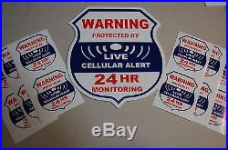 12 cellular 1 Yard sign LIVE Alarm SECURITY SURVEILLANCE DECAL STICKER WINDOW