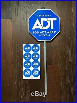 1 Adt Home Yard Security Alarm Sign + 8 Stickers Window Decals