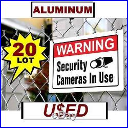 20 USED METAL 10x14 Warning Security Surveillance Video Camera in use Yard Signs