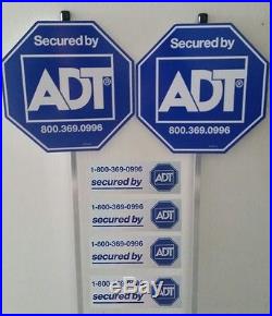 2 ADT Yard Signs (+stakes) & 5 window Decals