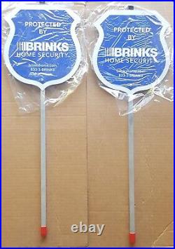 2 REFLECTIVE BRINKS Security Yard Signs NEW