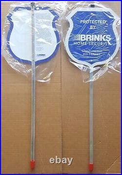 2 REFLECTIVE BRINKS Security Yard Signs NEW