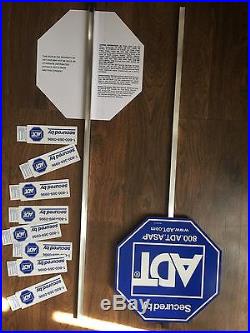 2 Reflective Adt Yard Signs 8 Adt Sticker Decals. Free Shipping. Last Ones! NEW