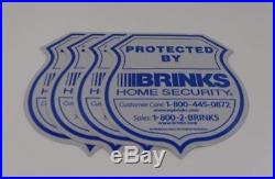 2 SIGN + 8 PACK BRINKS SECURITY HOME ALARM SIGN ADT'L REFLECTIVE DECAL STICKERS