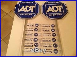 2 (TWO) NEW ADT HOME SECURITY YARD LAWN SIGNS AND 12 (TWELVE) WINDOW STICKERS