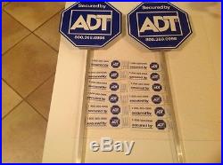 2 (TWO) NEW ADT HOME SECURITY YARD LAWN SIGNS AND 12 (TWELVE) WINDOW STICKERS