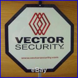 2 VECTOR Home Security Alarm Yard Signs 12 Aluminum w 10 Window Stickers