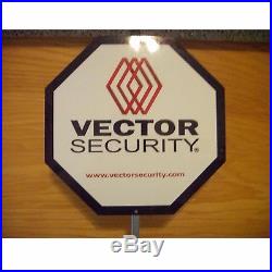 2 VECTOR Home Security Alarm Yard Signs 12 Aluminum w 10 Window Stickers