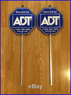 2x ADT Home Security Yard Signs
