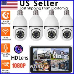 360° 1080P IP E27 Light Bulb Camera WIFI IR Night Home Wireless Security HD