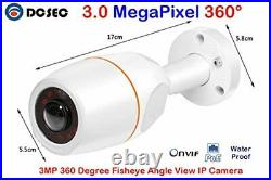 3MP Outdoor Home Security IP 360 Degree Fisheye Camera DCSEC POE Camera, Motio