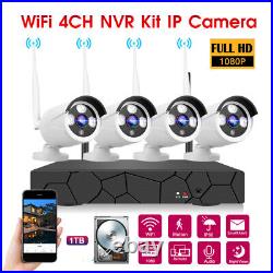 4CH 2MP NVR Wifi IR Wireless CCTV Outdoor Camera IP Security Surveillance Kit