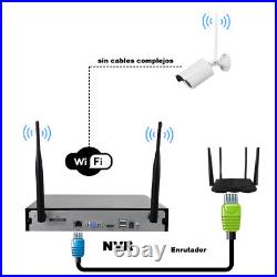 4CH 2MP NVR Wifi IR Wireless CCTV Outdoor Camera IP Security Surveillance Kit