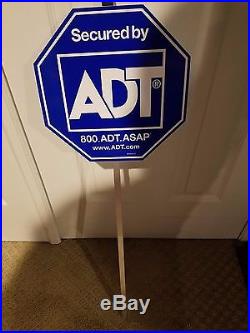 4 ADT Home Security Yard Alarm Signs with Pole, Brand New, Free Shipping