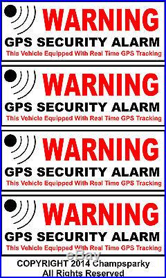 4 Auto Car Truck RV Bike SECURITY ALARM GPS Decal Stickers Apply OUTSIDE Window