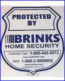 4 BRINKS ADT Home Security Monitoring System Yard Warning Signs+ALUMINUM POSTS