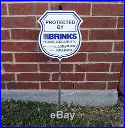 4 Brinks Home Security Alarm Yard Sign with 10 Decals Stickers