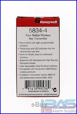 4 Honeywell Ademco ADT 5834-4 Alarm Security System Wireless Remote Control Key