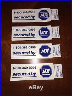 (4) New ADT Security Stickers Double Sided