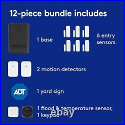 ADT 12 Piece Wireless Home Security System DIY Installation Optional Profess