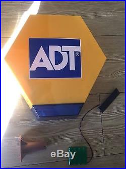ADT Alarm Box, Genuine, Solar Powered Flashing LED Lights & Brackets