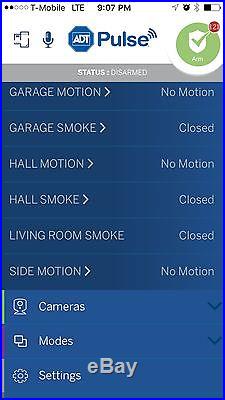 ADT Alarm System includes- Keypad, 2 smoke, 6 motion, 2 remotes & Manual