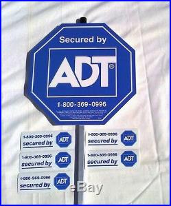 ADT SECURITY YARD SIGN and 5 DoubleSided DECALS. SUNDAY SALE. TODAY ONLY