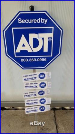 ADT SECURITY YARD SIGN and 5 Double Sided WINDOW DECALS