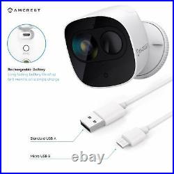 Amcrest 1080p Smart Home Hub Battery Powered Security 2X Camera Wireless System