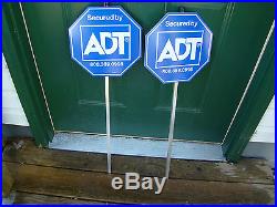 Brand New 2 ADT Yard Signs (+stakes) & 4 window Decals Security System