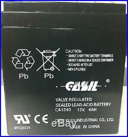 CASIL Genuine 1240 ADT First Alert 12VDC 4AH Alarm System Battery Brand New