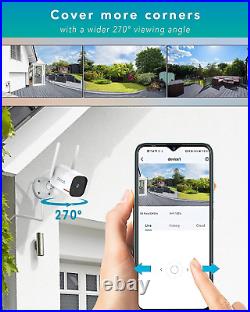 DEKCO Outdoor Security Camera 2K Pan Rotating 180° Wired Wifi Cameras for Home S