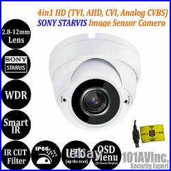 DVR NVR CAMERA PKG1080P HD 5in1 8CH Channel DVR & 2.8-12mm Varifocal Camera x8