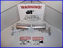FAKE SECURITY SURVEILLANCE CAMERAS SYSTEMS+ADT'L YARD WARNING SIGN+STICKERS LOT