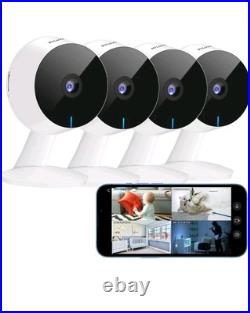LaView Security Cameras 4pcs, Home Camera Indoor 4k 8MP 4 Pack, White
