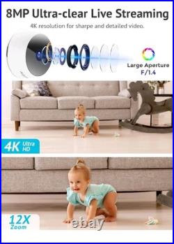 LaView Security Cameras 4pcs, Home Camera Indoor 4k 8MP 4 Pack, White