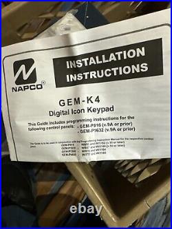 NAPCO GEMINI Security Designer Keypad GEM-K4RF With RF Receiver, New. White