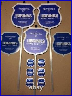 NEW 3 Reflective Brinks Security Yard Signs + 6 2-sided Decals