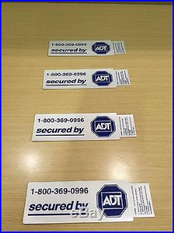 NEW ADT Security 2 Yard Signs Poles & 4 Decals Home Alarm System Window Stickers