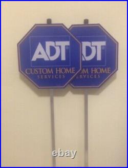 New (2) Adt Security Yard Sign Weatherproof And Uv Resistance