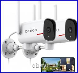 Outdoor Security Camera DEKCO 1080p Pan Rotating 180° 2 Count (Pack of 1)