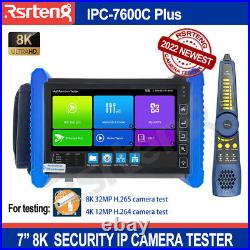 Rsrteng 7 8K Security Camera Tester 4K IP Camera Tester Network Test Tool POE