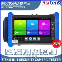 Rsrteng 7in 8K Security Camera Monitor CCTV Tester CVI TVI SDI AHD HDMI VGA POE