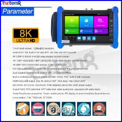 Rsrteng 7in 8K Security Camera Monitor CCTV Tester CVI TVI SDI AHD HDMI VGA POE