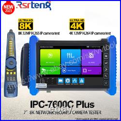 Rsrteng 7inch 8K IP Security Camera Tester 4K CCTV Monitor POE IPC-7600C Plus