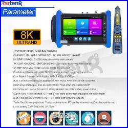 Rsrteng 7inch CCTV Tester 4K AHD CVI TVI SDI Camera Monitor VGA HDMI TDR OPM POE