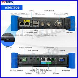 Rsrteng 7inch CCTV Tester 4K AHD CVI TVI SDI Camera Monitor VGA HDMI TDR OPM POE