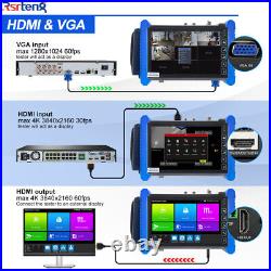 Rsrteng 7inch CCTV Tester 4K AHD CVI TVI SDI Camera Monitor VGA HDMI TDR OPM POE
