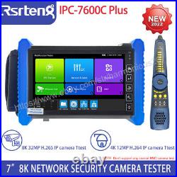 Rsrteng 8K 7in Security Camera Tester 4K IP camera Tester Network Test Tool POE